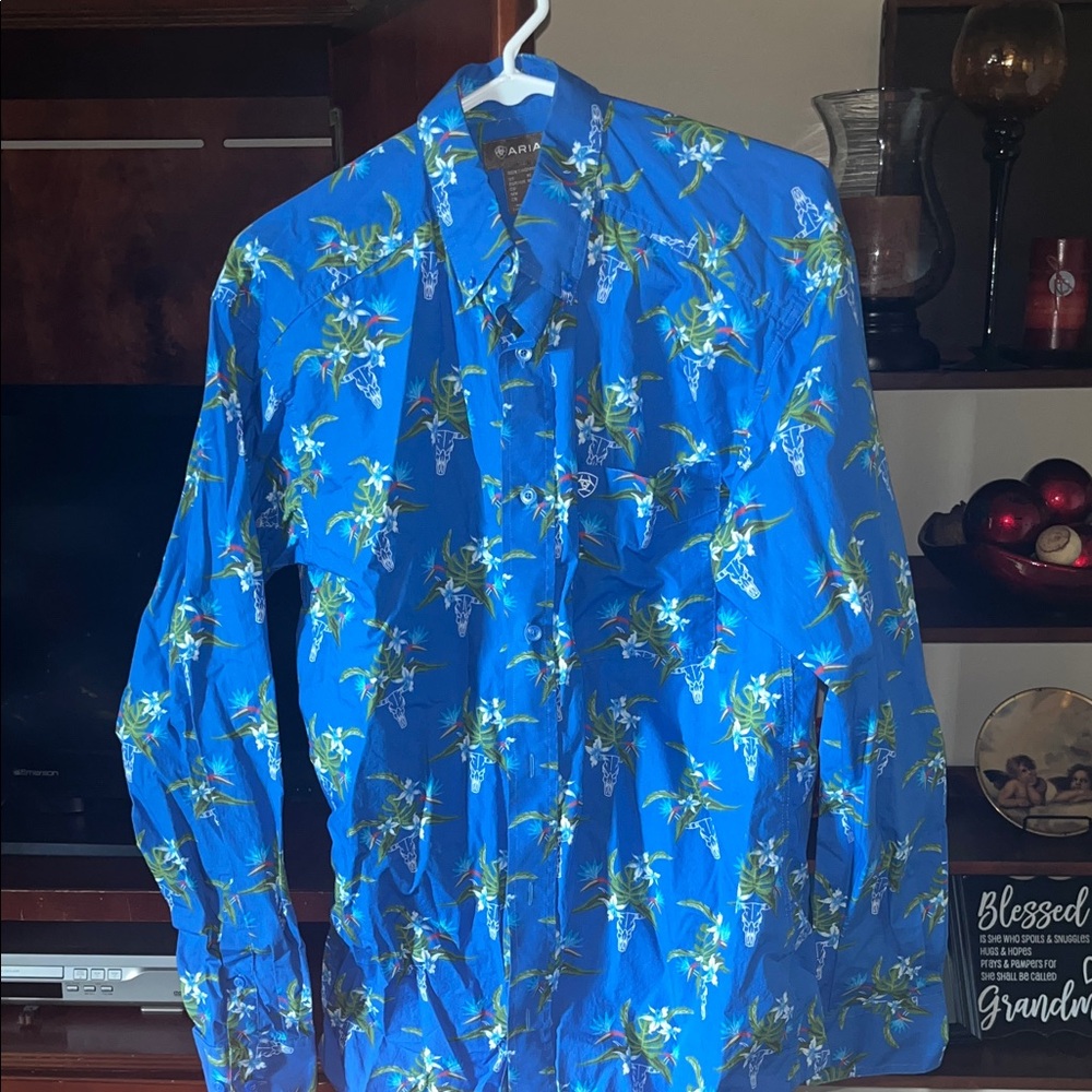 Ariat Blue Floral Men's Casual Shirt